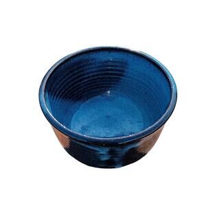Wheel Thrown Blue Pottery Bowl